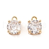 Brass Micro Pave Cubic Zirconia Pendants KK-D382-04G-03-1