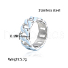 Stainless Steel Enamel Curb Chains Finger Rings WJ4756-4-2