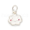 925 Sterling Silver White Enamel Charms STER-C014-02A-S-1