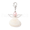 Angel Clam Shell Pendant Decoration HJEW-MZ00246-01-3