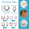 4 Pairs 4 Style Star & Rectangle & Heart & Croissant 304 Stainless Steel Hoop Earrings for Women EJEW-TA0001-17-9