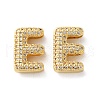 Rack Plating Brass Micro Pave Cubic Zirconia Slide Charms KK-C084-34G-E-1