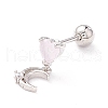 Heart & Moon Cubic Zirconia Dangle Stud Earrings EJEW-A065-15P-1