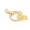 Brass Micro Pave Clear Cubic Zirconia Fold Over Clasps KK-M311-11G-1