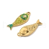 304 Stainless Steel Rhinestone Fish Pendants STAS-U057-02B-G-2