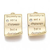 Brass Micro Pave Clear Cubic Zirconia Quote Pendants KK-S356-079-NF-1