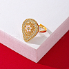 Brass Pave Cubic Zirconia Finger Rings for Women WB6134-4