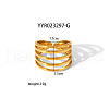Geometric Stainless Steel Open Cuff Rings with Irregular High-end Feel NH8943-11-1