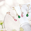 FIBLOOM 2 Pairs 2 Colors Rhinestone Star & Teardrop Dangle Stud Earrings EJEW-FI0001-24-7