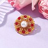 Handmade Glass Seed Beaded Flower Brooches for Women JEWB-MZ00005-02-1