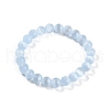 Dyed Natural Selenite Round Beaded Stretch Bracelets for Women G-U005-02H-4
