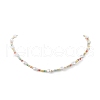 Acrylic Imitation Pearl & Glass Seed Beaded Necklace for Women NJEW-JN04277-5
