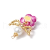 Seed Glass & Polymer Clay Pendants PALLOY-MZ00677-5