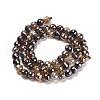 Electroplated Natural Agate Round Beads Strands G-L598-A01-01B-3