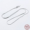 Anti-Tarnish Rhodium Plated 925 Sterling Silver Chain Necklaces STER-F039-14P-3
