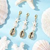 Electroplated Shell & ABS Imitation Pearl Pendant Decorations HJEW-JM03282-1