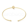 Rack Plating Brass Micro Pave Clear Cubic Zirconia Letter Open Cuff Bangles BJEW-A018-01G-O-3