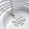 Snowflake 304 Stainless Steel Pendant Necklaces NJEW-M096-07P-1