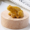 Natural Yellow Jade Carved Healing Frog Figurines PW-WG28161-14-1