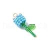 Grade A Round Glass Seed Beads Acrylic Flower Charms PALLOY-MZ00690-05-3