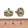 Ion Plating(IP) 304 Stainless Steel Pave Synthetic Turquoise Eye Charms STAS-U014-06A-02-3