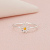 Daisy 925 Sterling Silver Enamel Cuff Rings for Women FS-WG63BEB-01-1