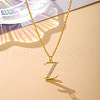 Fashionable Brass Micro Pave Clear Cubic Zirconia Initial Pendant Necklaces for Women FS-WG2FE2D-26-1