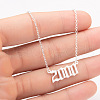 2000 Birth Year Number 201 Stainless Steel Pendant Cable Chain Necklaces FS-WGB5F08-29-1