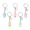 Resin Glass Cat and Fish Luminous Keychain KEYC-JKC01236-2