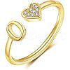 Adjustable Brass Rhinestone Cuff Rings FS-WG29D83-15-1