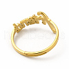 Ion Plating(IP) 304 Stainless Steel Word Friend Adjustable Ring for Women RJEW-B027-07G-3
