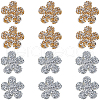 CRASPIRE 12Pcs 2 Colors Flower Hotfix Rhinestone DIY-CP0009-64-1