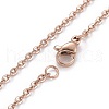 304 Stainless Steel Pendant Necklaces NJEW-Z004-05RG-3