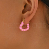 Stylish Stainless Steel Enamel Geometric Heart Hoop Earrings XI3241-2-2