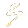 304 Stainless Steel Pave Opalite Rectangle Pendant Necklaces for Women Men NJEW-R018-05G-04-5