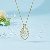 FIBLOOM 1Pc Stainless Steel Teardrop Pendant Necklaces NJEW-FI0001-61RG-5