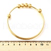 Adjustable Brass Round Beads Cuff Bangles for Women BJEW-U033-01G-3