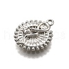 Brass Micro Pave Clear Cubic Zirconia Pendants KK-G530-01A-P-2