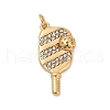 304 Stainless Steel Micro Pave Cubic Zirconia Pendants STAS-D305-02G-E-1