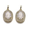 Golden Plated Brass Micro Pave Clear Cubic Zirconia Pendants ZIRC-F123-02H-1