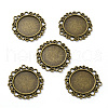 Tibetan Style Alloy Pendant Cabochon Settings PALLOY-P224-03AB-1