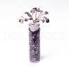 Natural Amethyst Chips Tree of Life Decorations DJEW-PW0012-042F-1