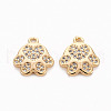Brass Micro Pave Clear Cubic Zirconia Charms KK-N231-247-NF-1