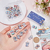 SUNNYCLUE 36Pcs 9 Colors Printed Alloy Enamel Pendants ENAM-SC0005-42-3
