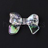 UV Plating Rainbow Iridescent Transparent Acrylic Crackle Beads OACR-E010-05-4