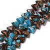Assembled Bronzite and Synthetic Turquoise Beads Strands G-Q017-B02-01-2