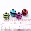 Mixed Zebra Striped Acrylic Beads X-SACR-C020-51-4