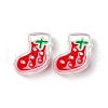 Christmas Decorations Theme Opaque Acrylic Bead with Enamel OACR-Z021-01K-1