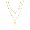 Elegant Double-layer Stainless Steel Moon Star Pendant Necklaces for Women LZ1319-1-4