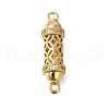 Rack Plating Brass Micro Pave Cubic Zirconia Hollow Column Links Connector Charms ZIRC-F142-50A-G01-1